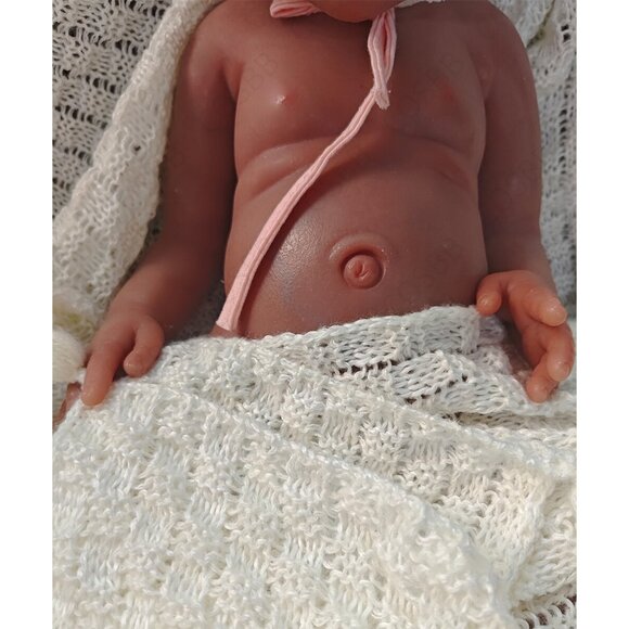 45cm Brown Skin 6.82lbs Full Body Silicone Newborn Baby Reborn Baby Dolls Girl - Picture 3 of 10